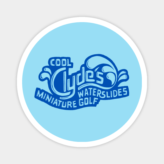 Cool Clyde's Waterslide BLUE Magnet by TopCityMotherland